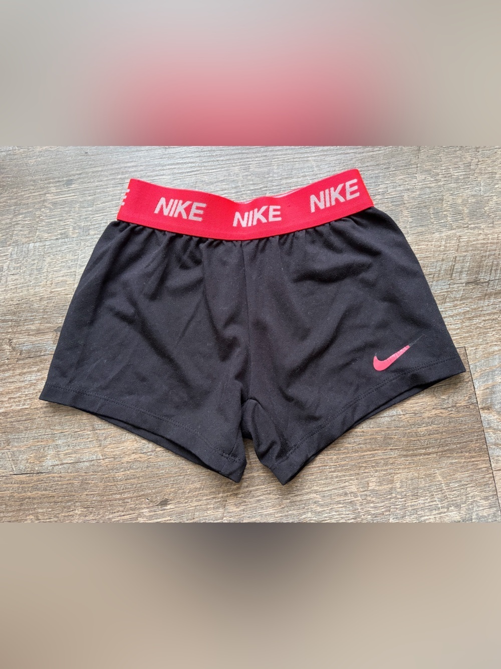 Nike Black Shorts with Red Branded Waistband